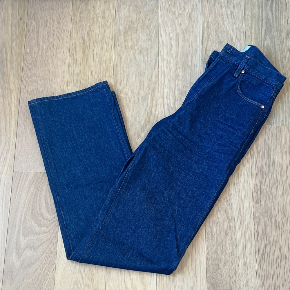 PAIGE Dark Blue Sawyer Wide Leg Jeans - Picture 5 of 5